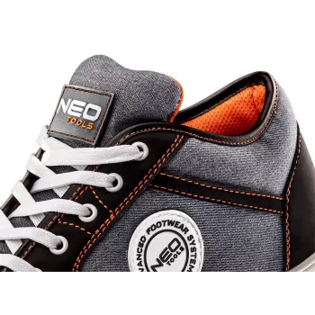 NEO Tools 82-112 S1P SRC zemie aizsargapavi, tērauda purngals, 46. izmērs, melni/pelēki