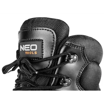NEO Tools 82-175-47 S1P SRC zemi drošības apavi ar tērauda purngalu un pretduršanas ieliktni, zamšādas āda, divu blīvumu PU zole, pelēks/melns, 47. izmērs