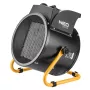 NEO Tools 90-064 2000W PTC keramiskais ventilatora sildītājs, 3 jaudas režīmi, regulējams termostats, aizsardzība pret pārkaršanu un apgāšanos, melns/pelēks