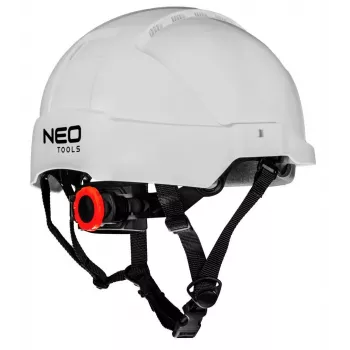 NEO TOOLS 97-211 Ventilējama industriālā aizsargķivere ar 6 punktu sprūdrata piekares sistēmu, EN 397, balta
