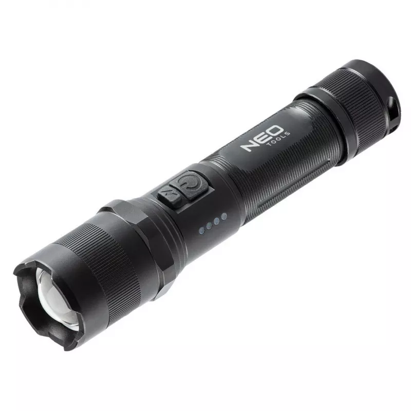 NEO TOOLS 99-035 COB LED uzlādējama galvas lampa ar kustības sensoru, 300 lm, IPX4, USB-C, regulējams leņķis, magnētiska pamatne