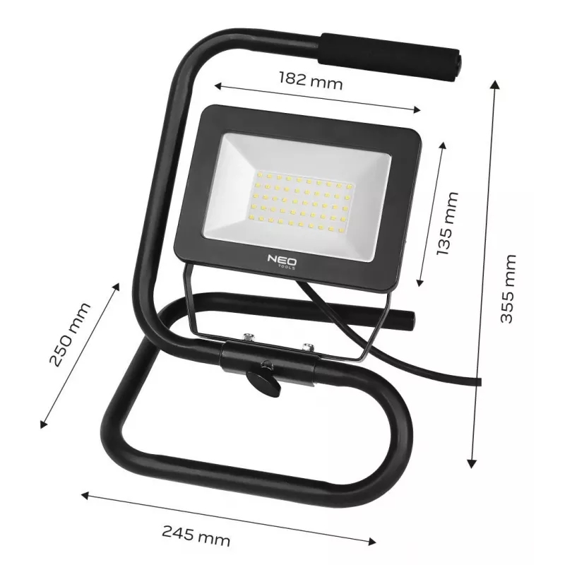 NEO TOOLS 99-063 20W COB LED uzlādējams prožektors 1800lm IP65 ar power banku