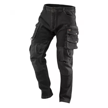 NEO TOOLS DENIM darba bikses, melnas, L izmērs