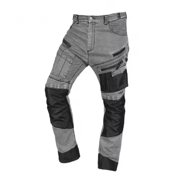 NEO TOOLS DENIM darba bikses ar Oxford pastiprinājumiem, pelēkas, XS izmērs