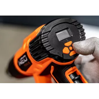 NEO TOOLS Karstā gaisa pistole 2000W ar LCD displeju, 50°C un 70-600°C, 4 sprauslas, skrāpis, transportēšanas soma