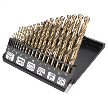 NEO TOOLS HSS-Co metāla urbju komplekts 1.0-10.0 mm, 19 gab.