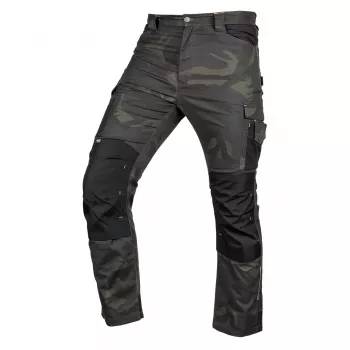 NEO TOOLS Mix&Match audekla darba bikses ar Cordura pastiprinājumiem, zaļš kamuflāžas raksts, XL izmērs