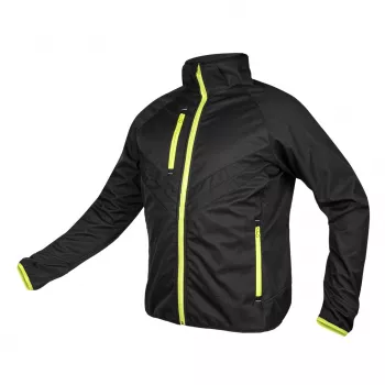 NEO TOOLS Mix&Match Softshell Jacket Black/Yellow Size M - Windproof Water-Resistant Work Jacket