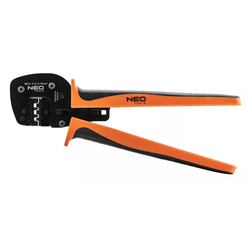NEO TOOLS Fotoelementu instrumentu komplekts (01-559) – 6 daļu MC4 presēšanas, noņemšanas un griešanas komplekts ar savienotājiem un futrāli