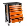 NEO Tools Darbnīcas skapis ar 6 atvilktnēm, 280 kg kopējā slodze, slēdzams, lodīšu gultņu slīdnes, pretapgāšanās, 4 riteņi, tērauds