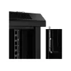 NETRACK 019-180-645-022 Sienas/piekarināmais skapis 19 inch 18U 450mm Stikla durvis Melns Noņemami sānu paneļi