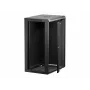 NETRACK 019-180-645-022 Sienas/piekarināmais skapis 19 inch 18U 450mm Stikla durvis Melns Noņemami sānu paneļi