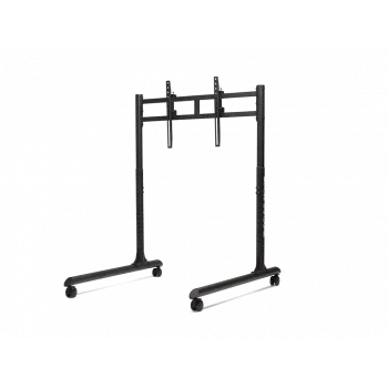 Next Level Racing Grīdas statīvs - apaļa caurule, brīvi stāvošs viena monitora statīvs - līdz 65 collām - augstuma regulēšana, slīpums - maksimālā svara ietilpība 50 kg - melns