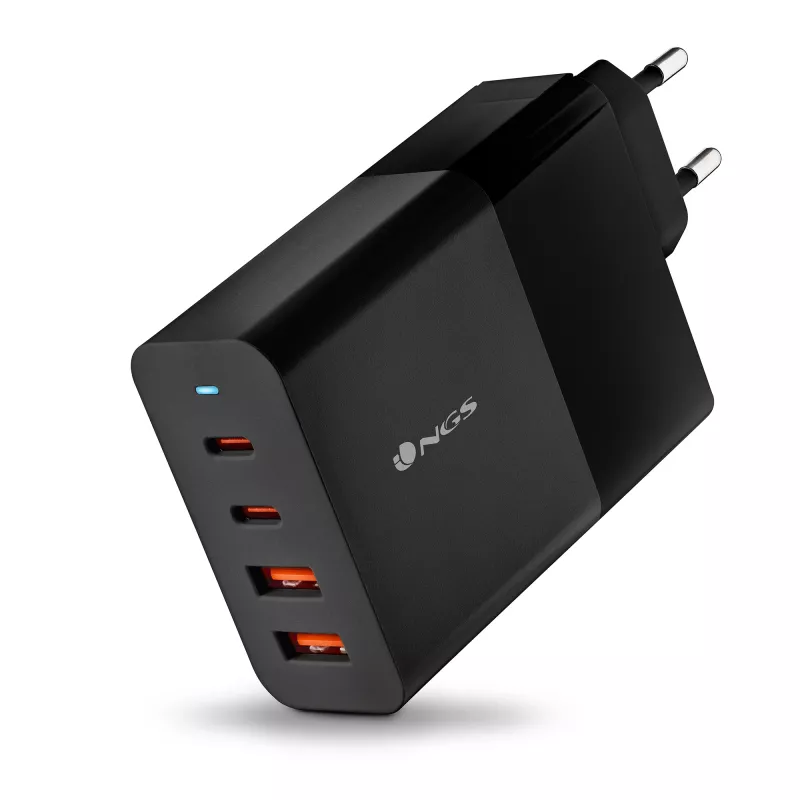 NGS BUD 100W GaN USB-C lādētājs 2x USB-C + 2x USB-A Melns
