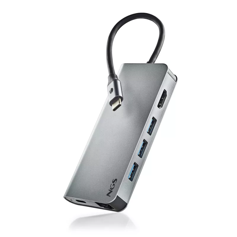 NGS Wonder Dock 8 Portable USB-C 3.0 Docking Station (Sudrabs)