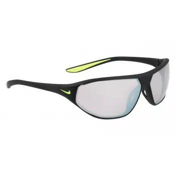 NIKE AEROSWIFTEDQ0 Unisex Sport Saulesbrilles - Matēti Melna, Pelēka Nokrāsa, 65 mm Lēca