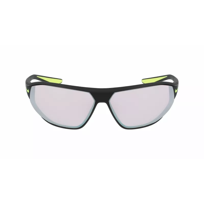 NIKE AEROSWIFTEDQ0 Unisex Sport Saulesbrilles - Matēti Melna, Pelēka Nokrāsa, 65 mm Lēca