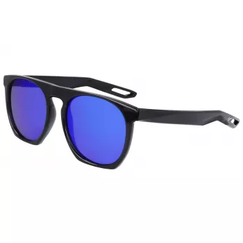 NIKE FLATSPOTXXIIM Unisex Saulesbrilles - Melns Rāmis, Pelēkdūmu Lēcas, 52/20/145 mm