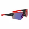 NIKE Vīriešu sporta taisnstūra saulesbrilles NKEV24037-12 - Melns rāmis, Pelēkas lēcas, 71 mm lēcu platums