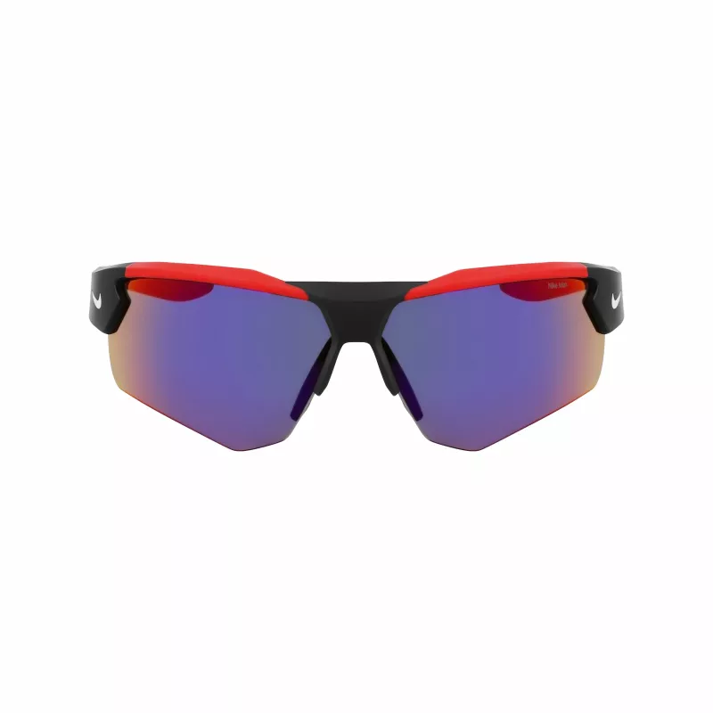 NIKE Vīriešu sporta taisnstūra saulesbrilles NKEV24037-12 - Melns rāmis, Pelēkas lēcas, 71 mm lēcu platums