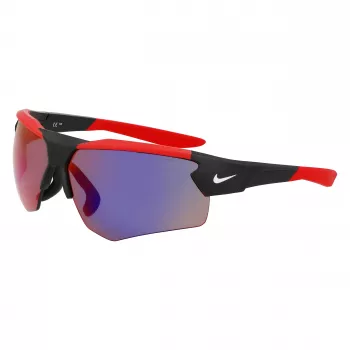 NIKE Vīriešu sporta taisnstūra saulesbrilles NKEV24037-12 - Melns rāmis, Pelēkas lēcas, 71 mm lēcu platums