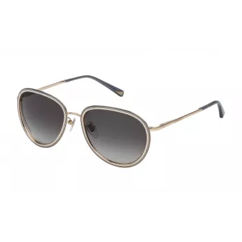 NINA RICCI Sieviešu kaķacs formas saulesbrilles SNR057570361 - Melns acetāta rāmis, pelēks gradienta stikls