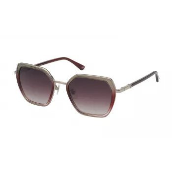 Nina Ricci Sieviešu kaķacsveida saulesbrilles SNR359540C19 - Spīdīgs melns rāmis, pelēki gradienta lēcas, 54/20/140 mm