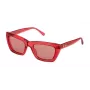 NINA RICCI Sieviešu saulesbrilles SNR251-5409WE - Taisnstūra acetāta rāmis ar pelēkām gradienta lēcām