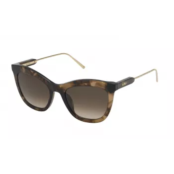 NINA RICCI Sieviešu saulesbrilles SNR300520GGU - Brūna Havana, Gradientpelēkas lēcas, 52mm