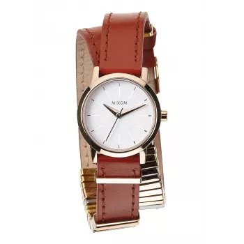 NIXON Sieviešu pulkstenis A403-1749-00 26mm rozā zelta toņa nerūsējošais tērauds un taupe āda