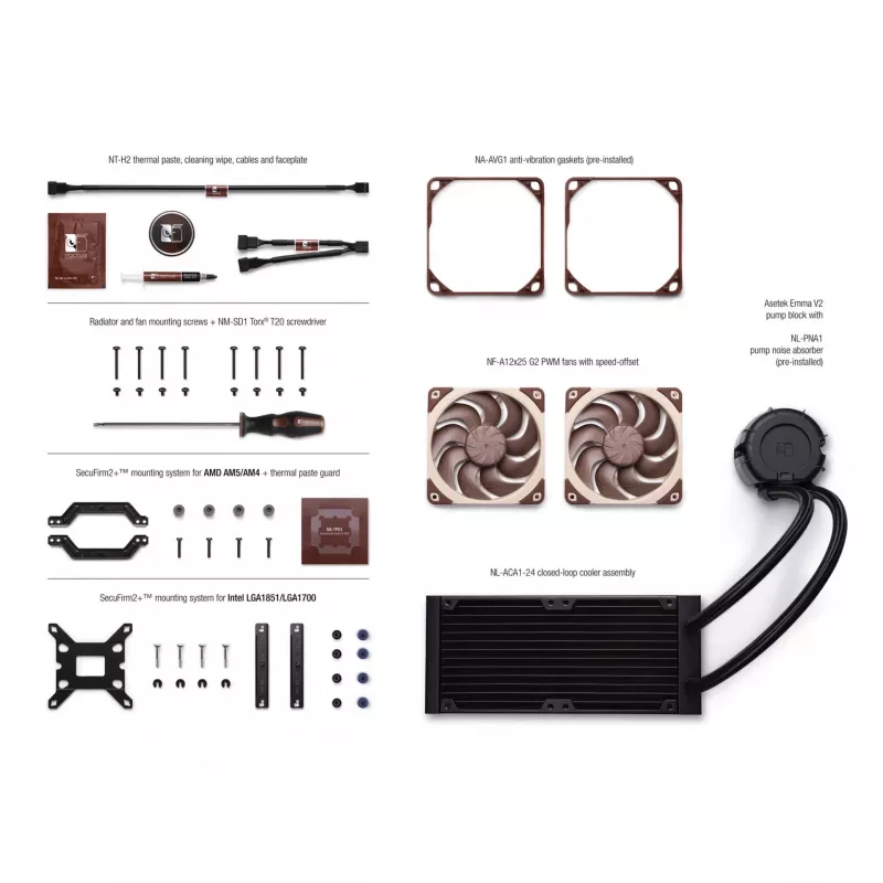 Noctua NL-LC1-24 Low-Profile CPU Air Cooler for AMD AM4 (Ryzen) - Black/Brown