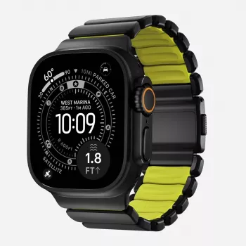 NOMAD Stratos Band - Titāna aproce Apple Watch 49mm ar FKM (Melnais titāns, Volt FKM)