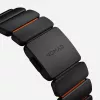 NOMAD Stratos Band - Titāna aproce Apple Watch 49mm ar FKM (Melnais titāns, Ultra oranžs FKM)