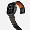 NOMAD Stratos Band - Titāna aproce Apple Watch 49mm ar FKM (Melnais titāns, Ultra oranžs FKM)