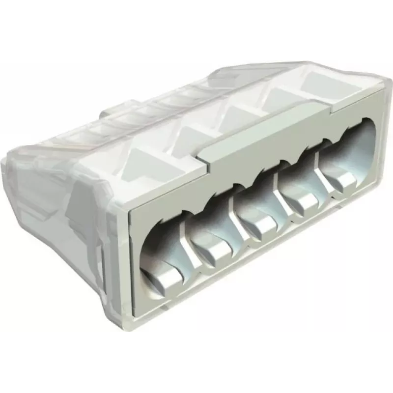 OBO BETTERMANN 61 525 LGR spiediena savienotājs 5-poliem 0,5-2,5mm² gaiši pelēks RAL7035 2054507