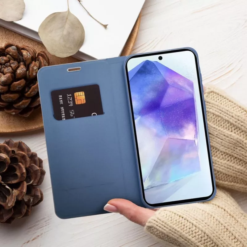 OEM Flip Case Samsung A54 5G Luna Book Carbon Blue