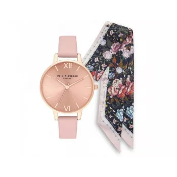 OLIVIA BURTON Enchanted Garden Sieviešu pulksteņa dāvanu komplekts OB16GSET23 34mm Roze Zelts