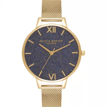 OLIVIA BURTON Wishing Star sieviešu pulkstenis OB16GD75 - 34 mm rozā zelta nerūsējošā tērauda siets