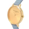 Olivia Burton Sieviešu Lielā Ciparnīca Pulkstenis OB16BD111 - 38 mm Roze Zelts Tonēts Nerūsējošā Tērauda Korpuss, Pelēka Ādas Siksniņa