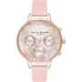 Olivia Burton Sieviešu Celestial Pulkstenis OB16CGS07 - 34mm Roze Zelts & Pelēka Āda