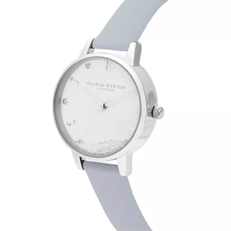 Olivia Burton Sieviešu Celestial Pulkstenis OB16SG07 - 30mm Rožu Zelta Toņa Nerūsējošā Tērauda Korpuss, Pelēka Ādas Siksniņa