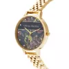 Olivia Burton Sieviešu Celestial Pulkstenis OB16VS01 34mm Roze Zelts PVD Nerūsējošā Tērauda Korpuss Melna Ādas Siksniņa