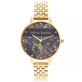 Olivia Burton Sieviešu Celestial Pulkstenis OB16VS01 34mm Roze Zelts PVD Nerūsējošā Tērauda Korpuss Melna Ādas Siksniņa