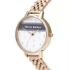 OLIVIA BURTON Sieviešu Celestial pulkstenis OB16VS06 - 34mm rozā zelta nerūsējošā tērauda korpuss, pelēka ādas siksniņa, kvarca analogs