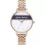 OLIVIA BURTON Sieviešu Celestial pulkstenis OB16VS06 - 34mm rozā zelta nerūsējošā tērauda korpuss, pelēka ādas siksniņa, kvarca analogs