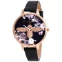 Olivia Burton Sieviešu Enchanted Garden Pulkstenis OB16EM02 - 38mm Rožu Zelta Nerūsējošā Tērauda Korpuss, Pelēka Ādas Siksniņa, Pelēks Ciparnīca ar Bišu Motīvu