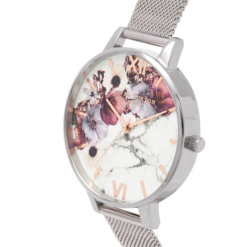 OLIVIA BURTON Sieviešu Meant To Bee kvarca pulkstenis OB16MF09 38 mm rozā zelta nerūsējošā tērauda siets