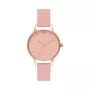 Olivia Burton Sieviešu Midi Dial Pulkstenis OB16MD77 - 30mm Rožu zelta PVD pārklājuma nerūsējošā tērauda korpuss, Pelēka ādas siksniņa, Pelēks ciparnīca