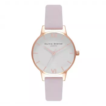 OLIVIA BURTON Sieviešu Midi Dial Pulkstenis OB16MDW36 - 30mm Nerūsējošā tērauda korpuss, Pelēka ādas siksniņa, Kvarca kustība