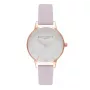 OLIVIA BURTON Sieviešu Midi Dial Pulkstenis OB16MDW36 - 30mm Nerūsējošā tērauda korpuss, Pelēka ādas siksniņa, Kvarca kustība